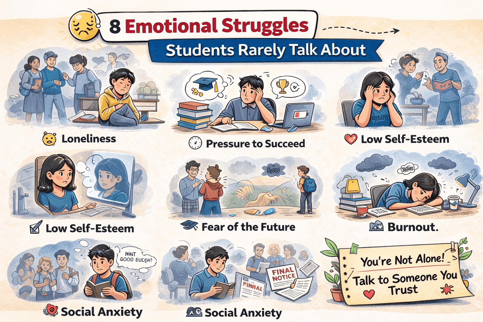 8 Emotional Struggles Students Rarely Talk About
